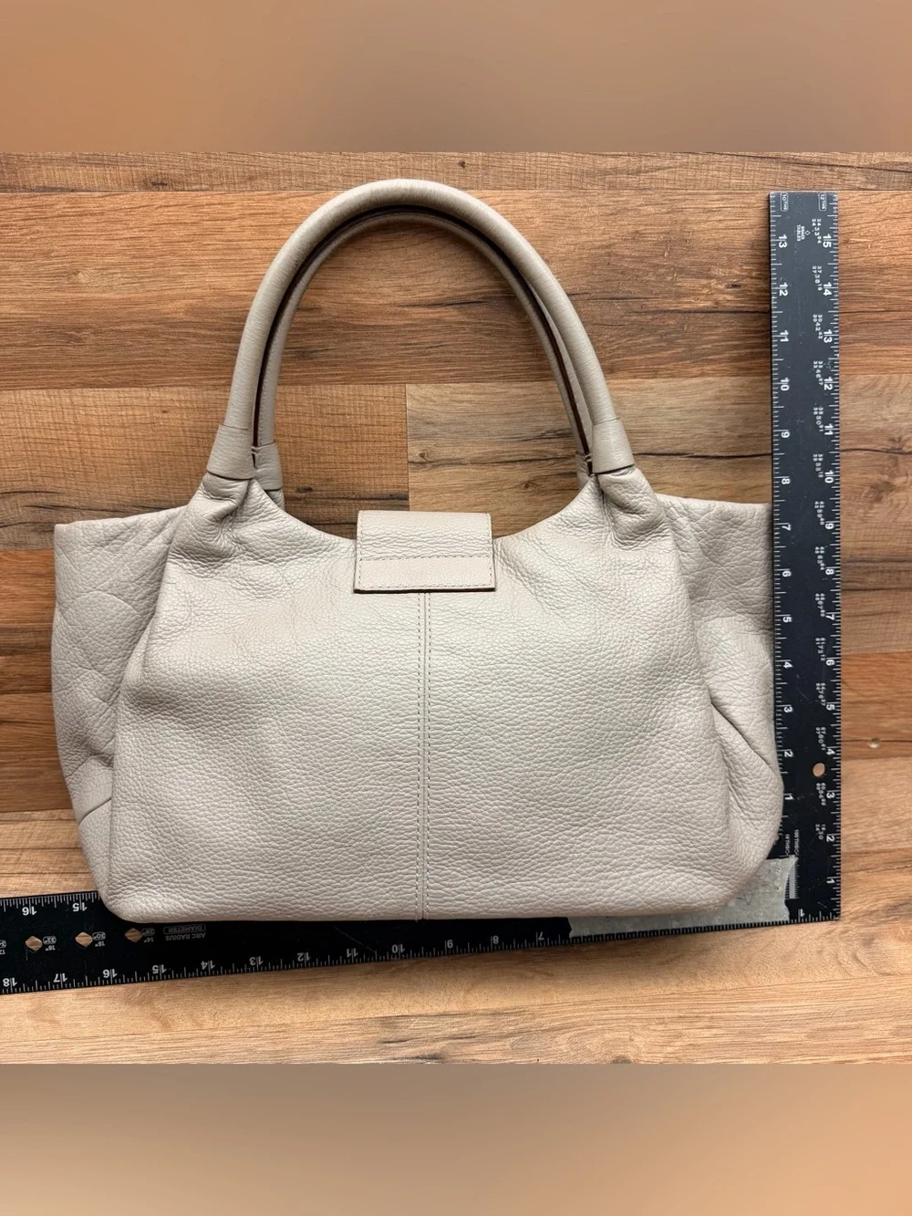 Kate Spade white leather handbag satchel gray  Leather Tote Bag